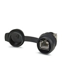 Prise de maintenance avec RJ45 (connecteur femelle/femelle), métal 8 pôles, raccordement CAT6A, avec couvercle de protection