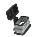 Embase HEAVYCONNEC, B16, pour verrouillage transversal, avec couvercle de protection en plastique, avec joint plat, aluminium ré