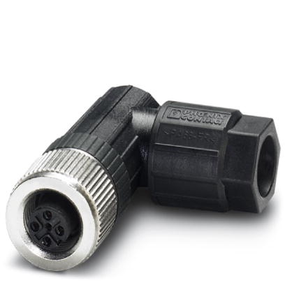 Connecteur pour capteurs/actionneurs, connecteur femelle, coudé, 5 pôles, M12, détrompage A, raccordement à ressort, molette mét
