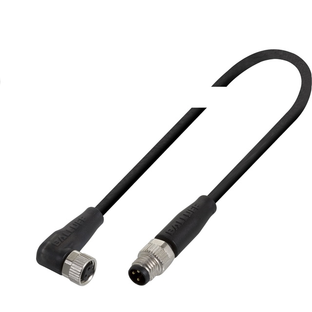 cordon M8 mâle droit M8 femelle coudé 3 pôles 5m