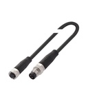 Connecteurs / câbles de raccordement M8x1-Connecteur femelle droit 4-pôles A-codé M8x1-Connecteur mâle droit 3-pôles