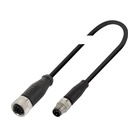 Connecteurs / câbles de raccordement M12x1-Connecteur femelle droit 5-pôles A-codé M8x1-Connecteur mâle droit 3-pôles