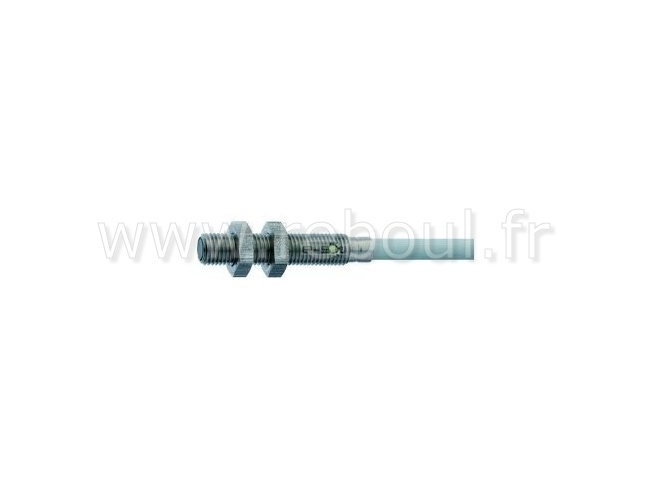 Capteur inductif Ø 4 x 22 mm M4x0 5 flush 0 6 mm PNP à fermeture (NO) 3500 Hz Acier inoxydable Face sensible PBT Câble 2