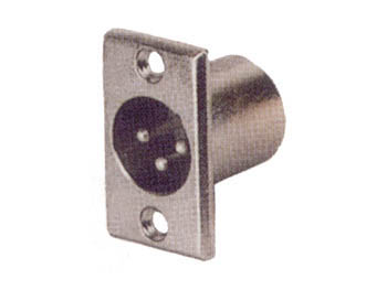 FICHE XLR MALE NICKELEE 3 BROCHES POUR CHASSIS