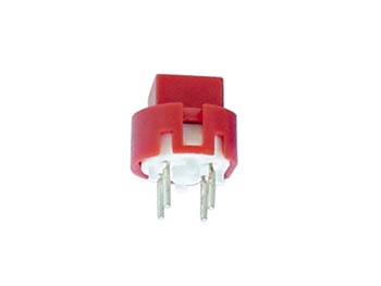 BOUTON-POUSSOIR CARRE 7.5mm ROUGE