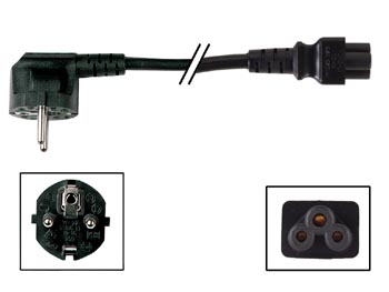CORDON SECTEUR AVEC FICHE MALE  VERS COMPAQ FEMELLE 0.90m 3G0.75