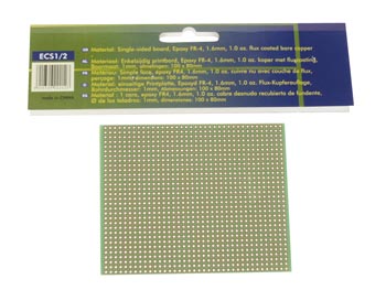 EUROCARD PASTILLE 1 TROU -100x80mm - FR4 (1pc/bl)
