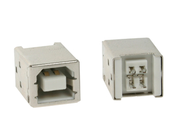 USB B FEMELLE, SIMPLE CONNECTEUR 180°, POUR CI
