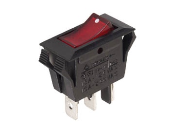 INTERRUPTEUR DE PUISSANCE A BASCULE 10A-250V SPST ON-OFF - AVEC TEMOIN NEON ROUGE