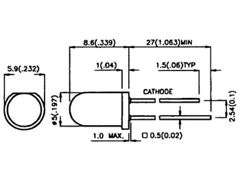 DIODE D'EMISSION IR BLEU TRANSLUCIDE 5mm 940nm